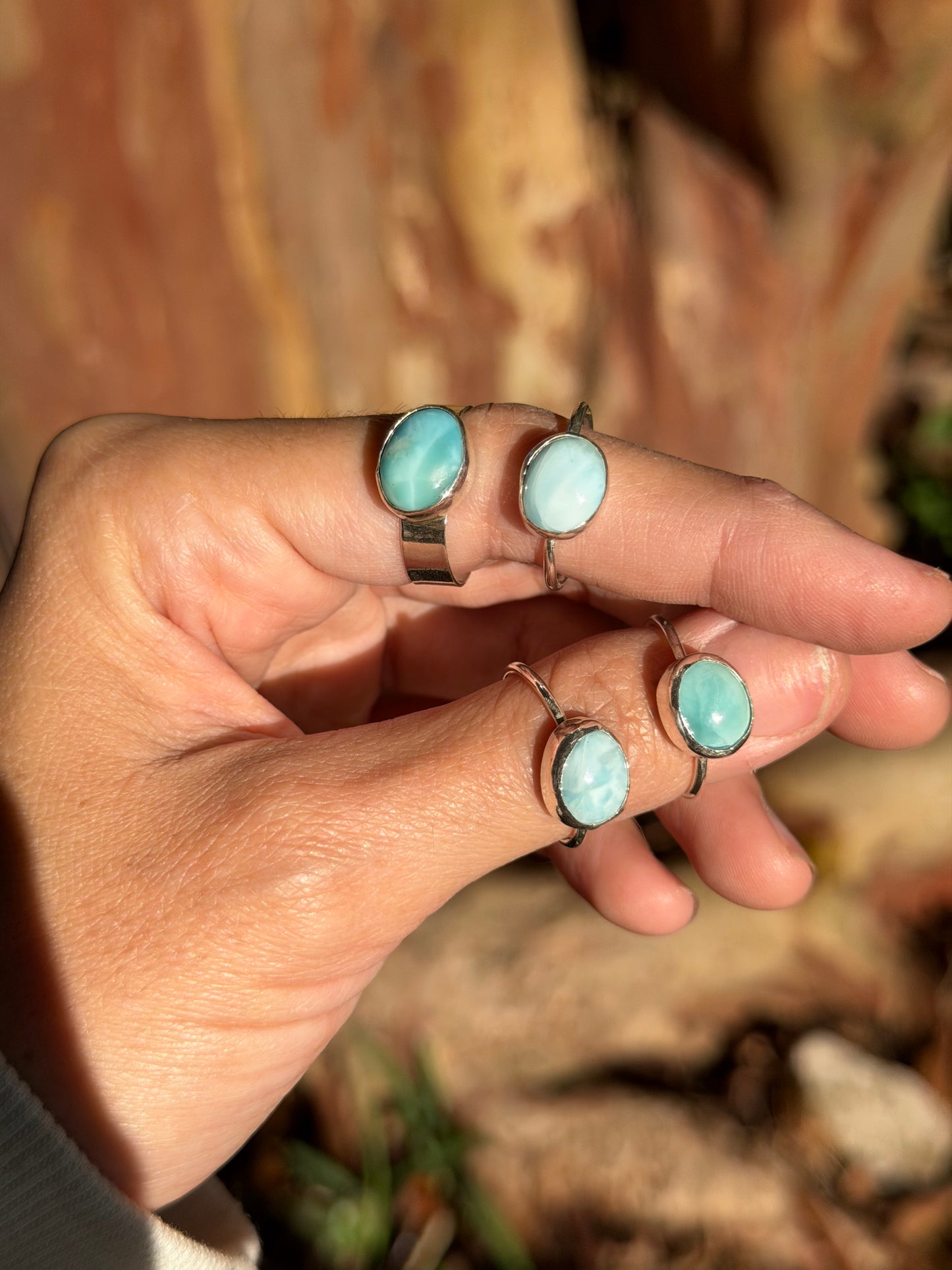 Dainty Larimar Ring - Size 6.5