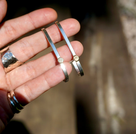 Mixed Metal Half Hoops