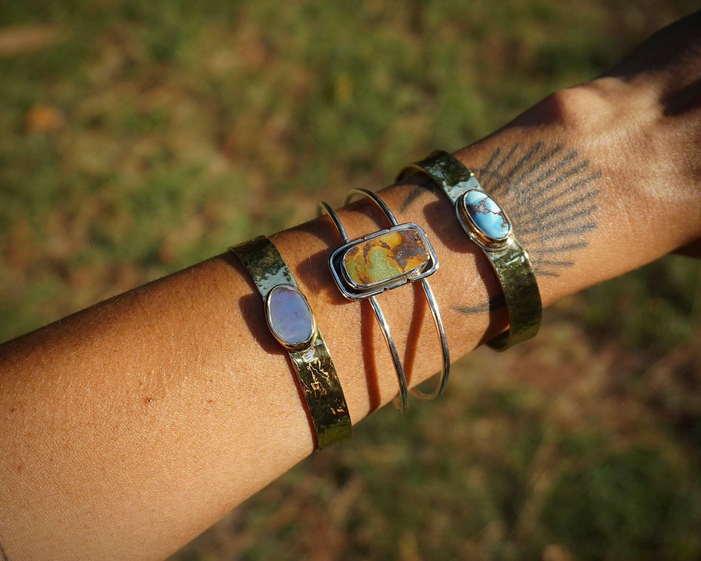 Golden Hills Turquoise Brass Cuff