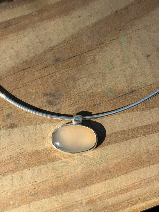 Oval Moonstone Collar Necklace