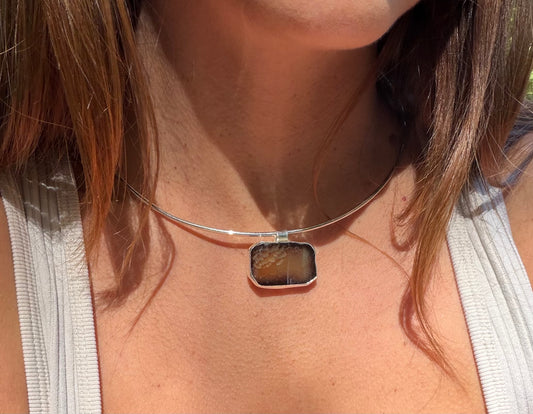 Fossil Agate Collar Necklace