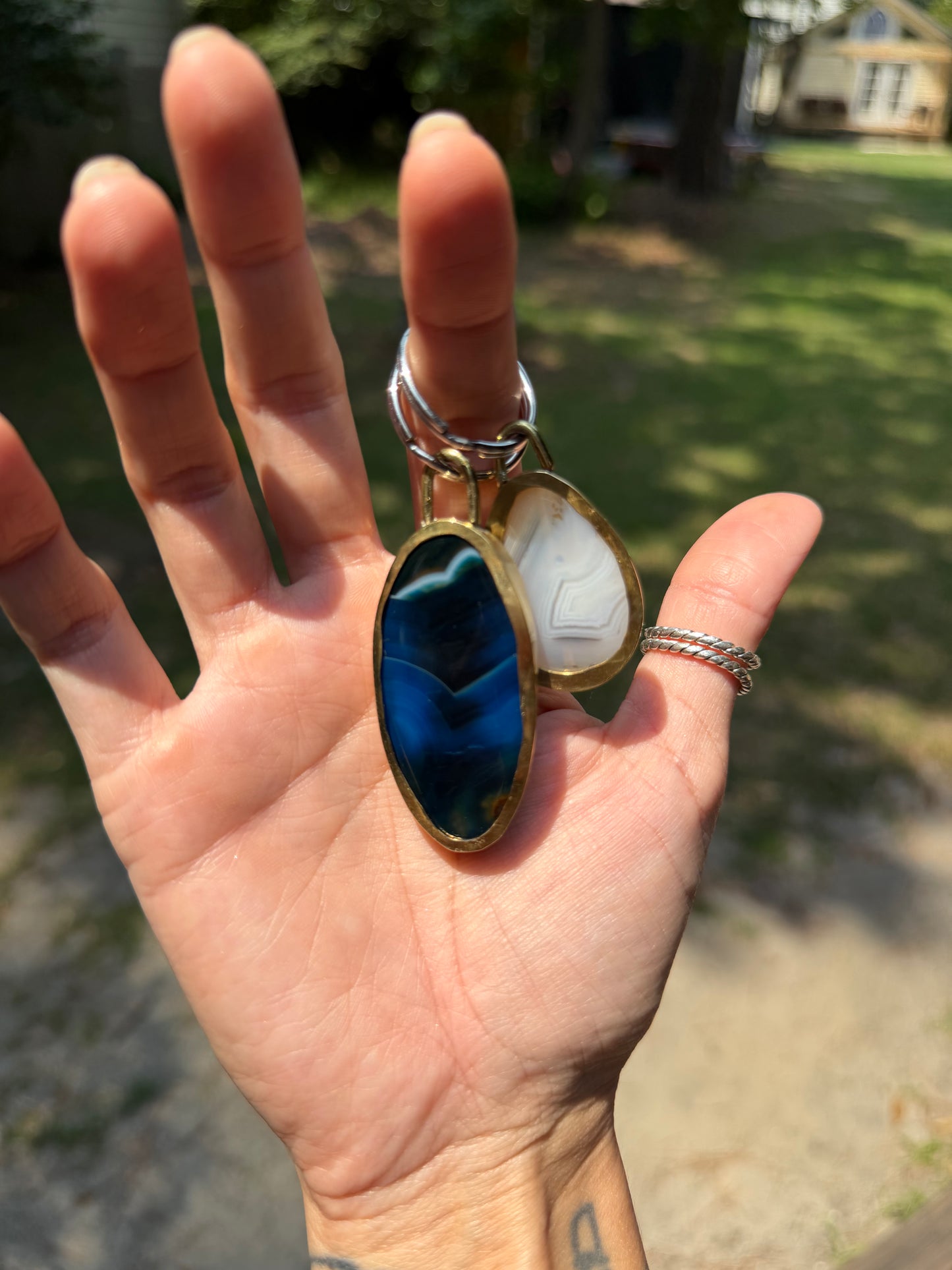 Blue Agate Keychain