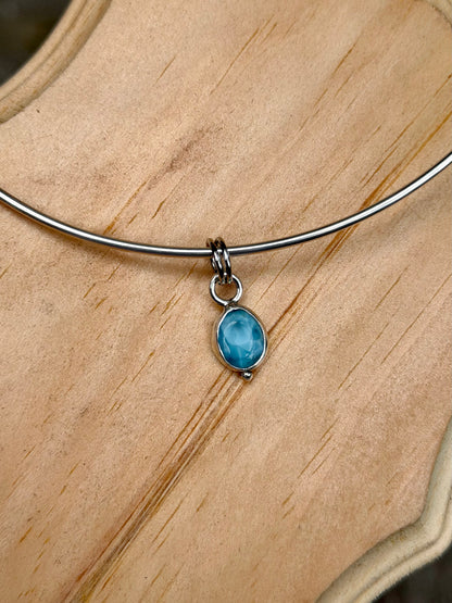 Dainty Larimar Collar Necklace