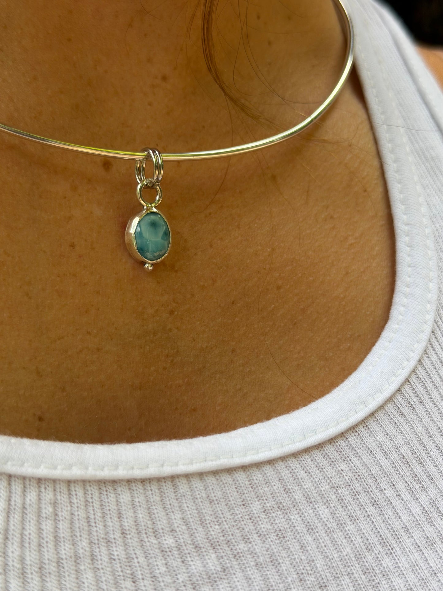 Dainty Larimar Collar Necklace