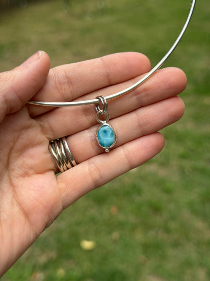 Dainty Larimar Collar Necklace