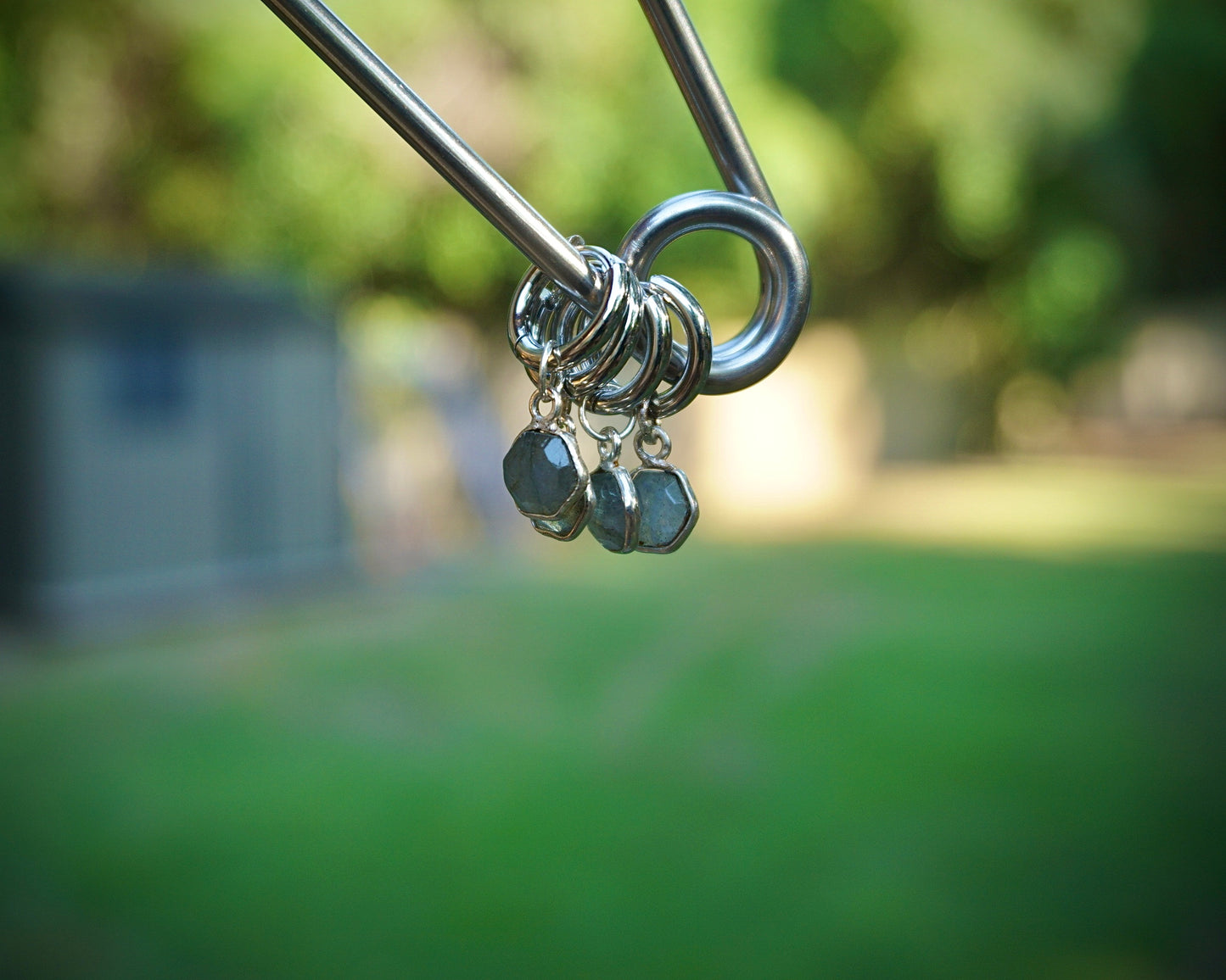 Labradorite Huggie Hoops