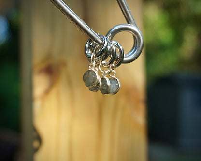 Labradorite Huggie Hoops