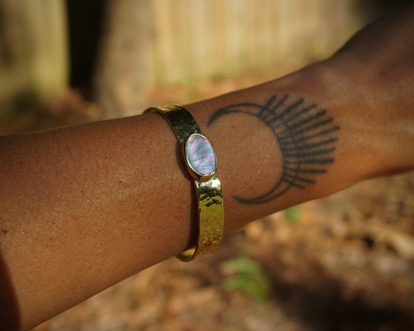 Abalone Brass Cuff