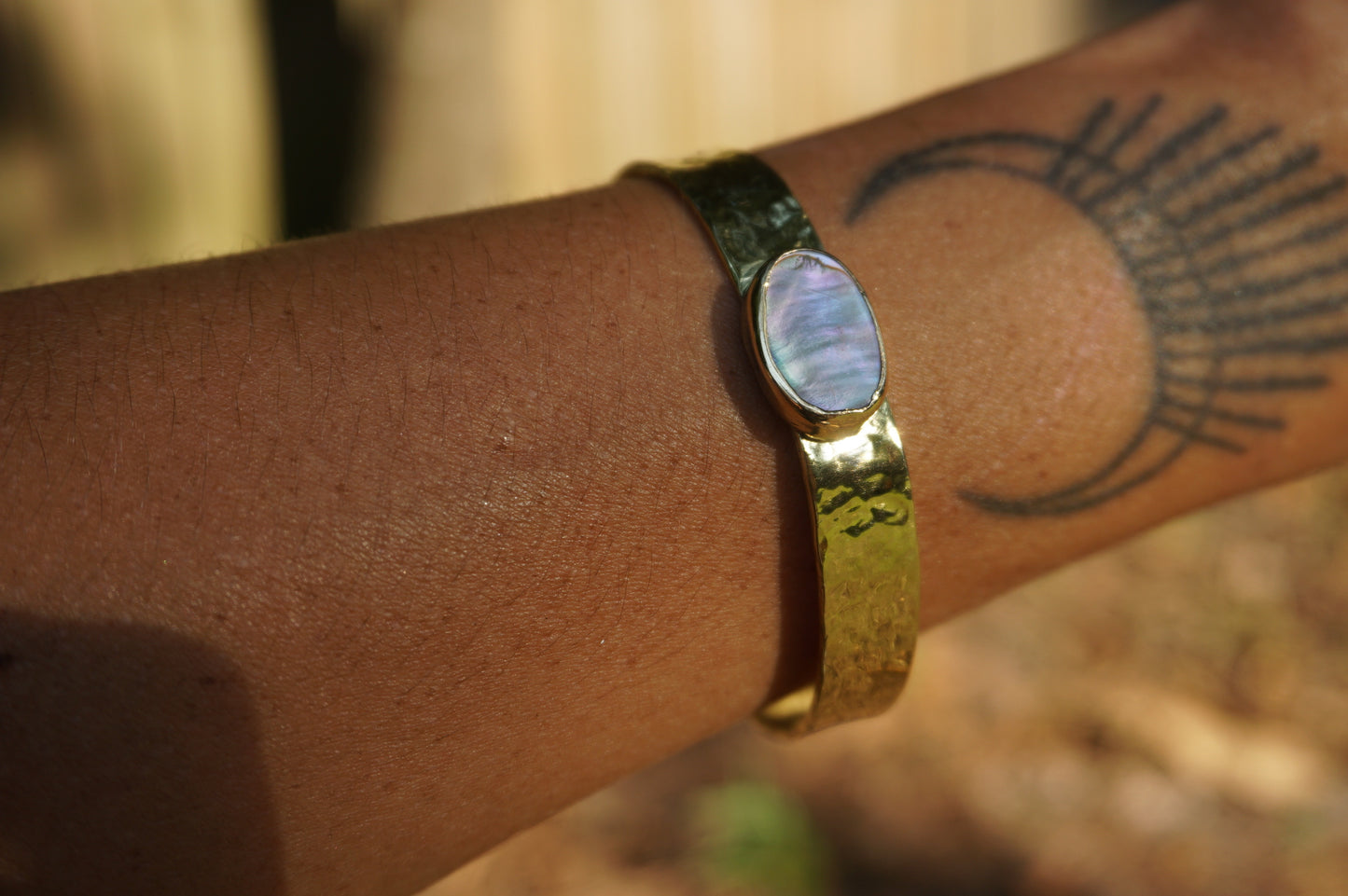 Abalone Brass Cuff
