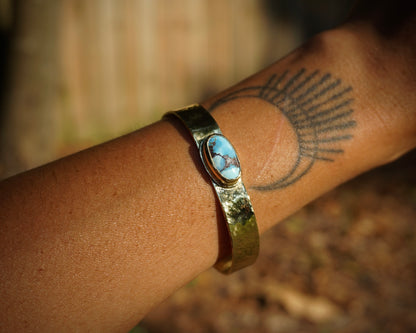 Golden Hills Turquoise Brass Cuff