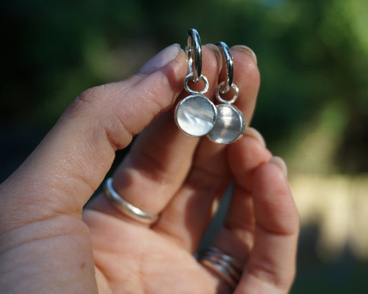 Mother of Pearl Huggie Hoops
