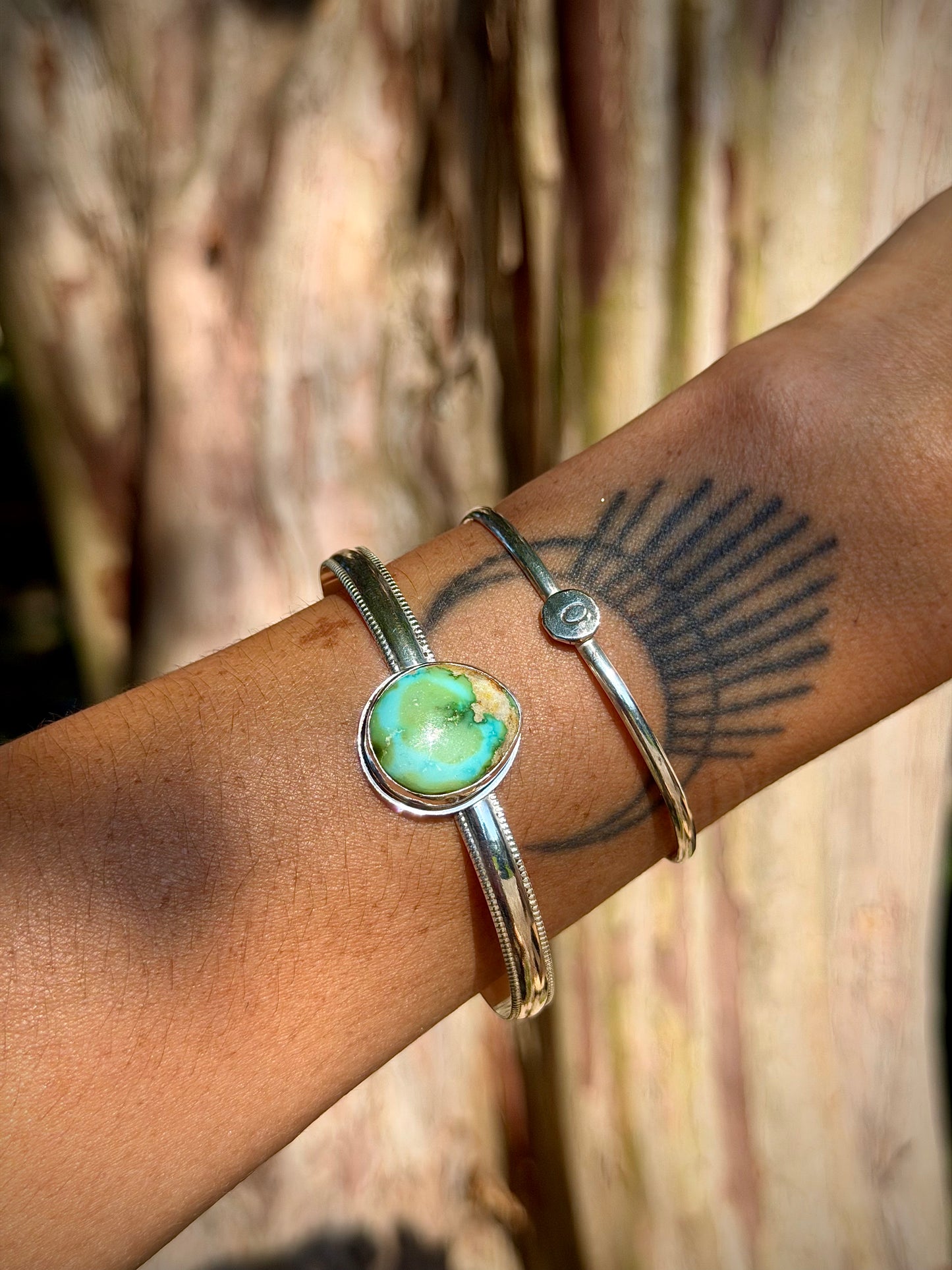 Sonoran Green Turquoise Cuff (Pear)