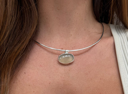 Oval Moonstone Collar Necklace