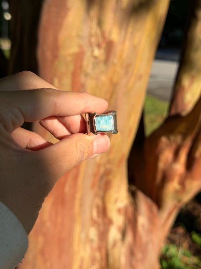 Larimar Forged Ring - Size 7.5