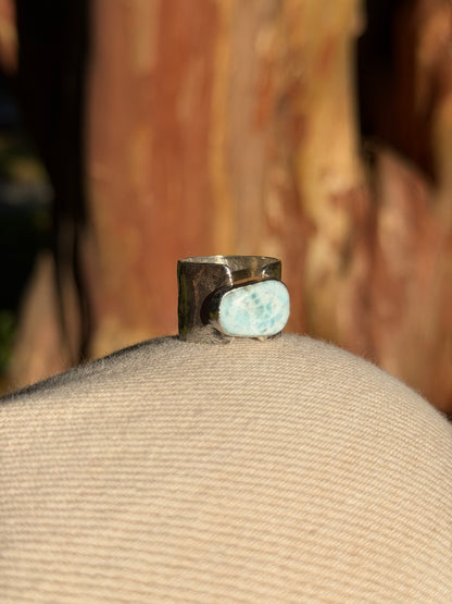 Larimar Forged Ring - Size 7.75