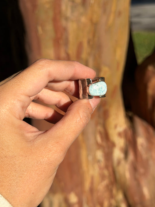 Larimar Forged Ring - Size 7.75