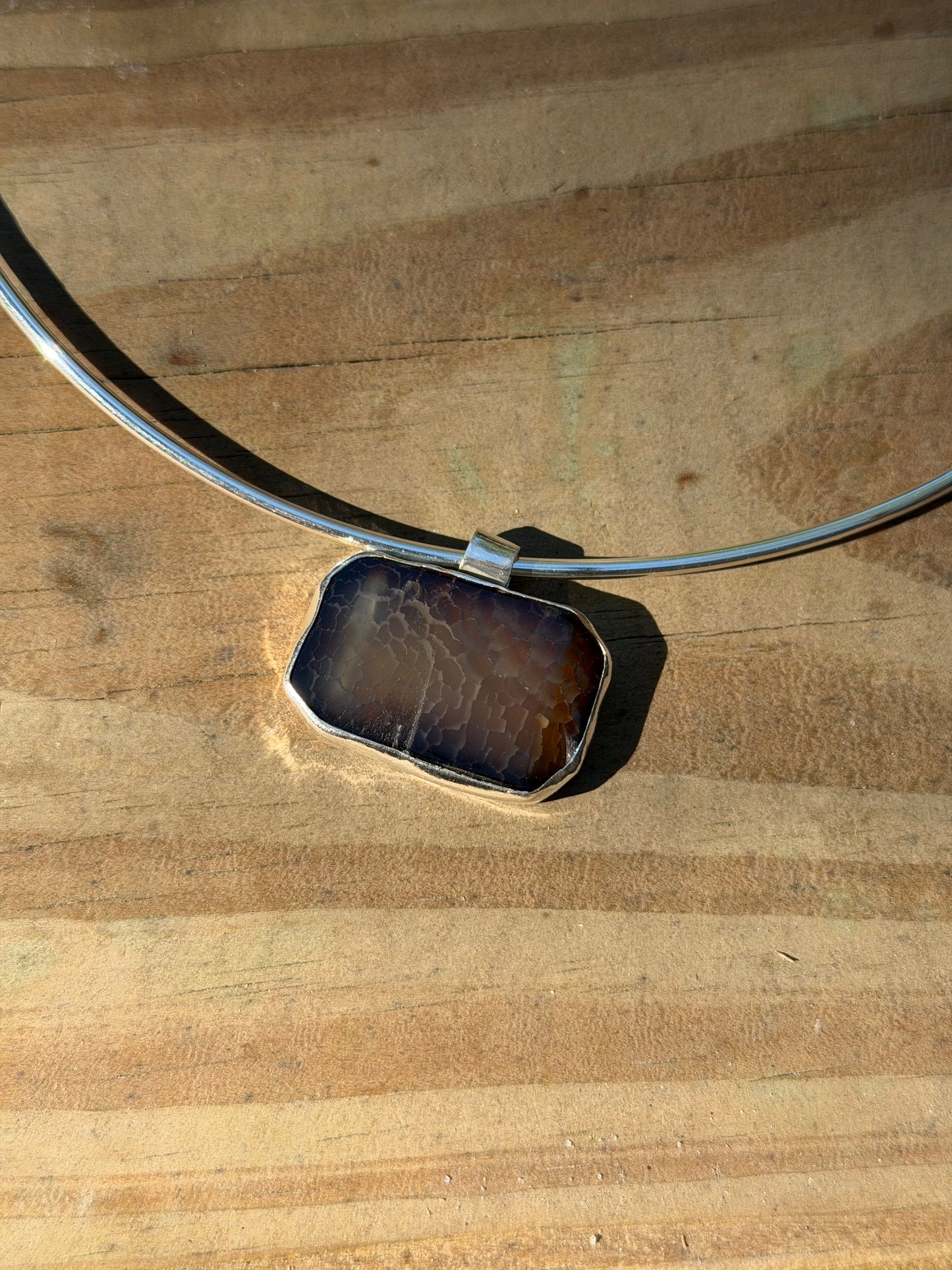 Fossil Agate Collar Necklace