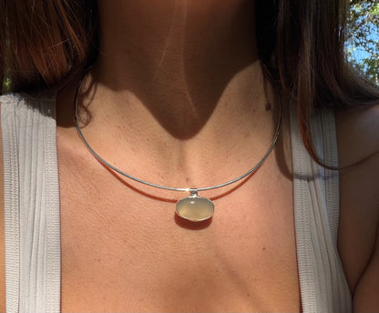 Oval Moonstone Collar Necklace