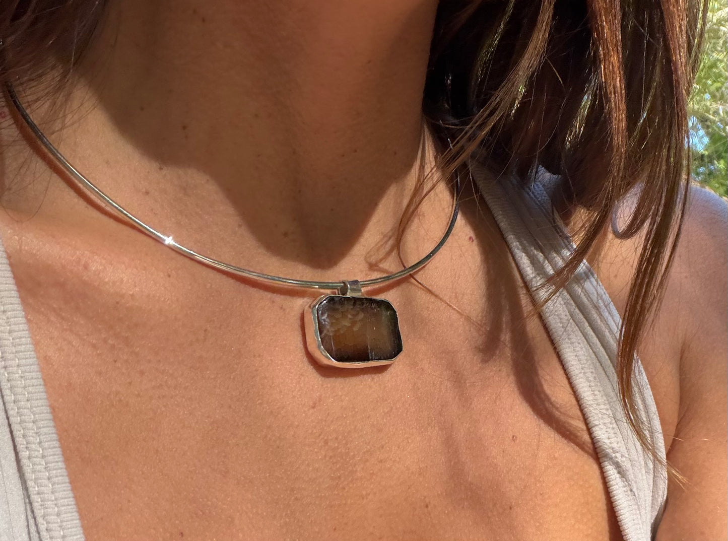 Fossil Agate Collar Necklace