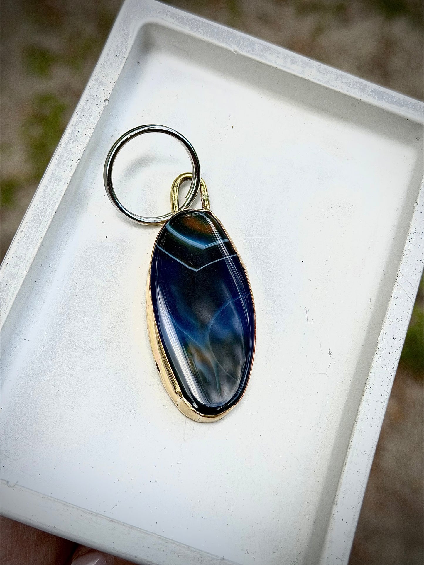 Blue Agate Keychain