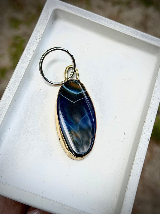 Blue Agate Keychain