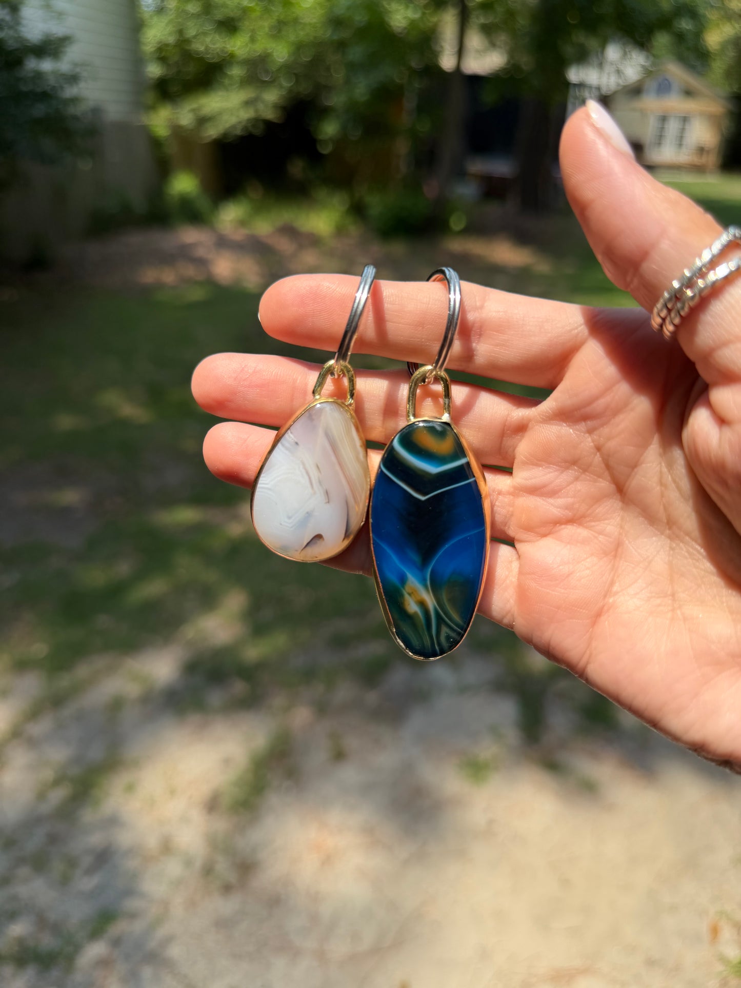 Blue Agate Keychain
