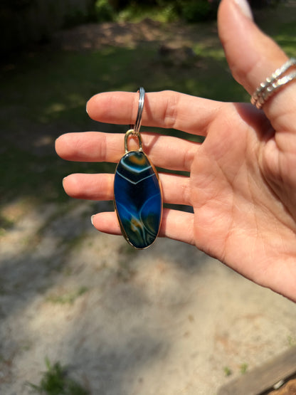 Blue Agate Keychain