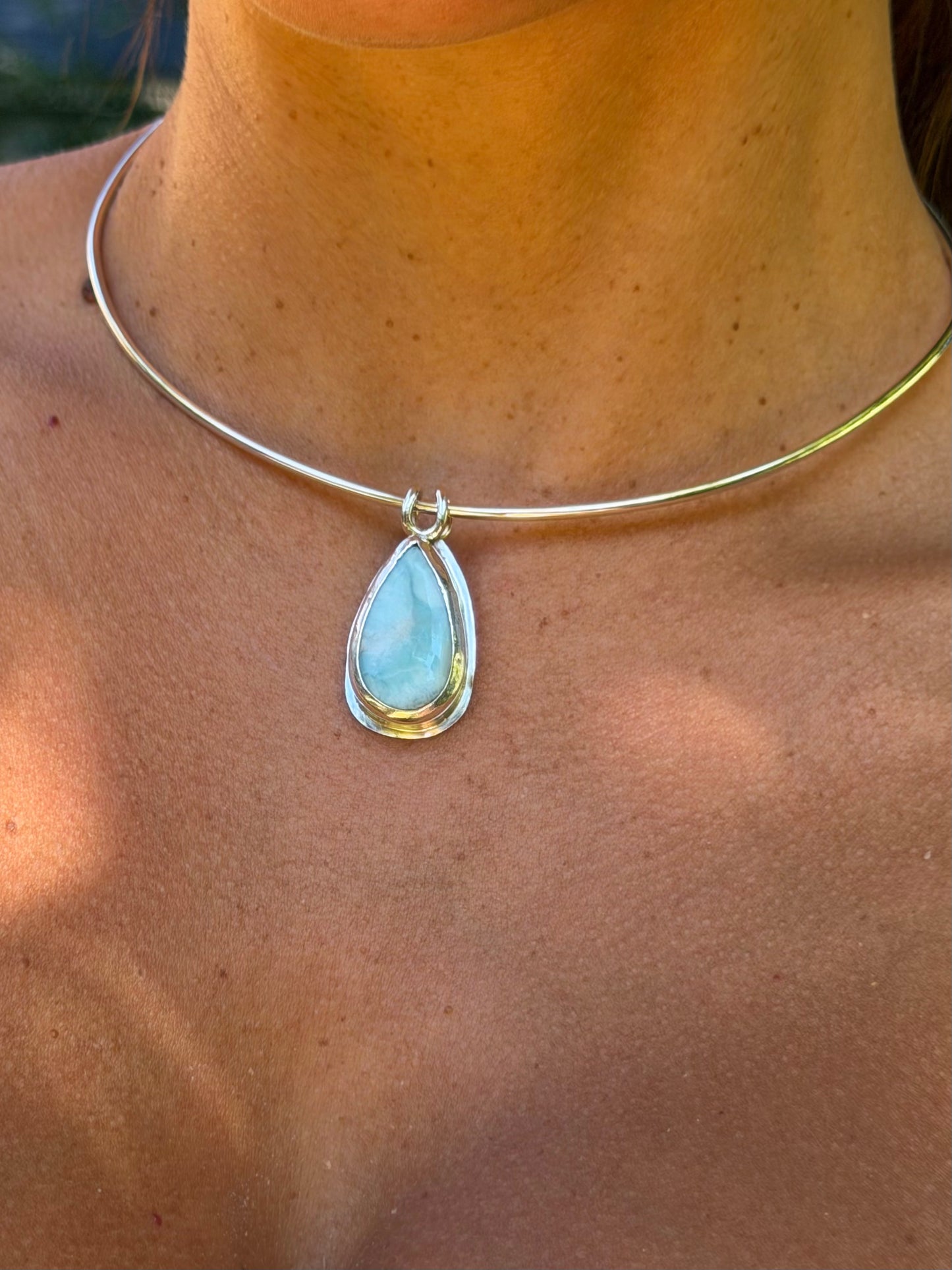Teardrop Larimar Collar I