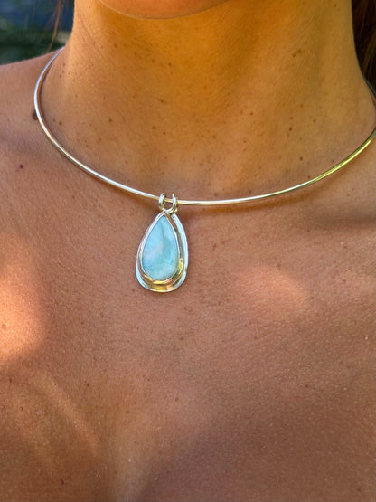 Teardrop Larimar Collar I