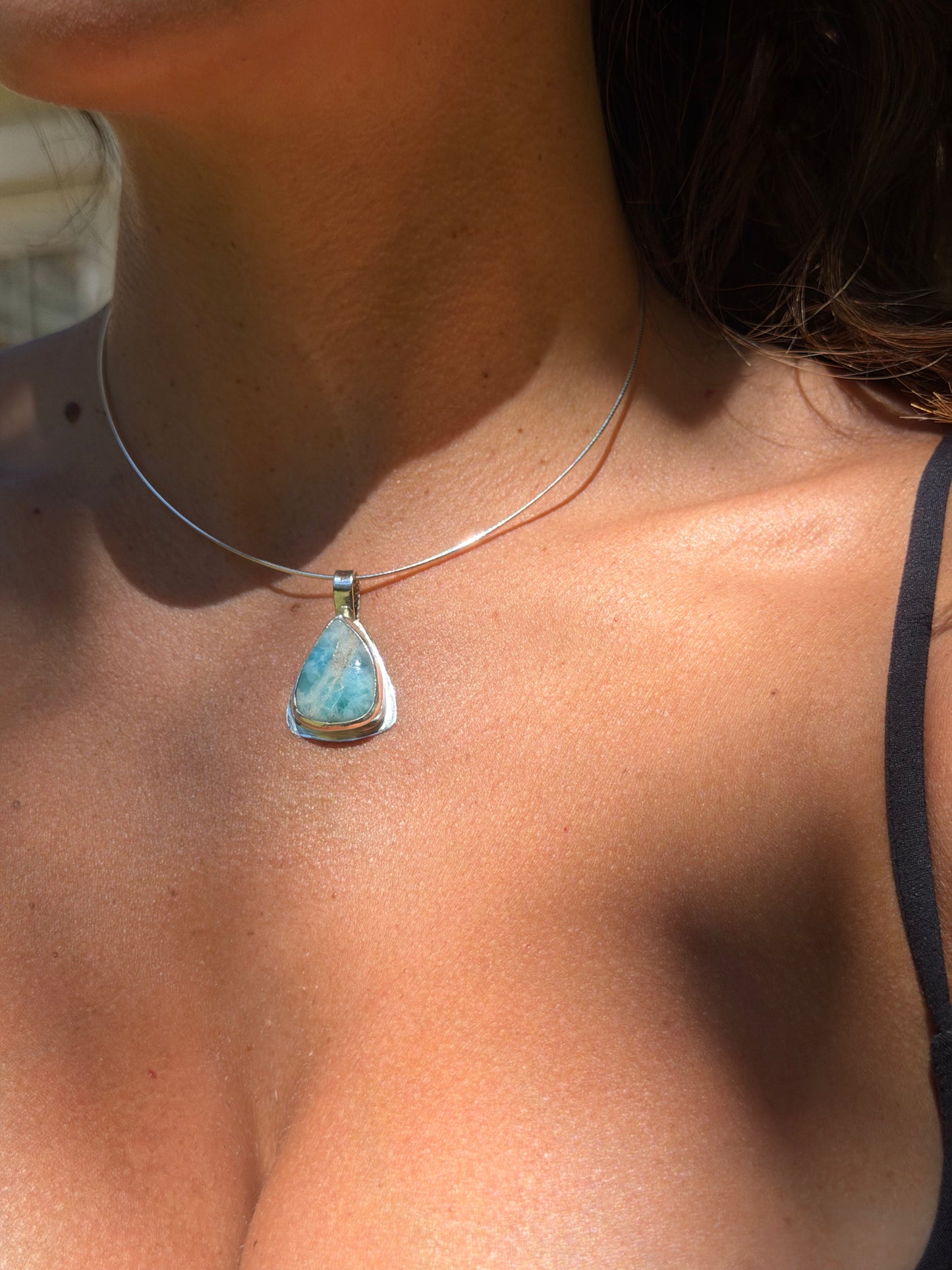 Teardrop Larimar Collar II
