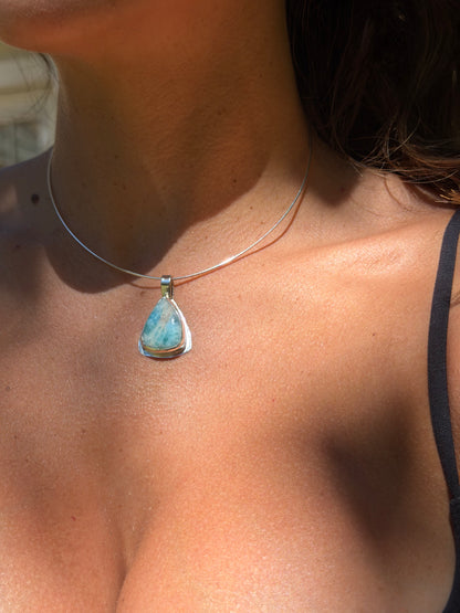 Teardrop Larimar Collar II